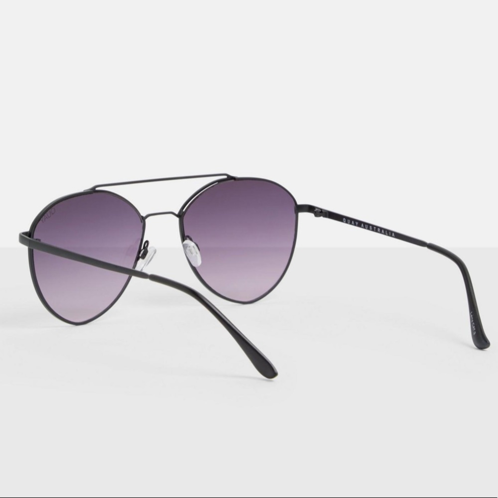 LAST 1 Quay Aviator Sunglasses Blk/Pink Rainbow - Picture 4 of 6